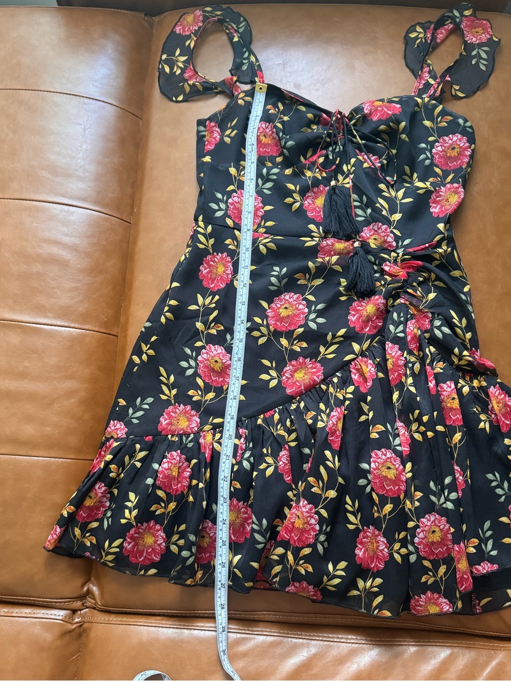 Two Sisters The Label Floral Ruffle Mini Dress | Sweetheart Neck | US 6 AU 10 - Picture 6 of 11